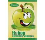 Картон цветной односторонний А4 «Полиграфкомбинат», 6 цветов×2, 12 л., немелованный, «Яблоко»