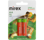 Аккумулятор Mirex, AA, 1.2V, 2700 mAh (2 шт. в упаковке)