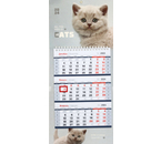 Календарь настенный квартальный на 2024 год OfficeSpace Mini Premium, «Пушистый котенок»
