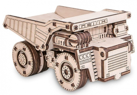 Конструктор деревянный механический Ewa, 150*85*75 мм, 106 элементов, «Белаз Мини»