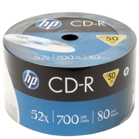 Компакт-диск CD-R HP, 52x, 50 шт., в тубе 