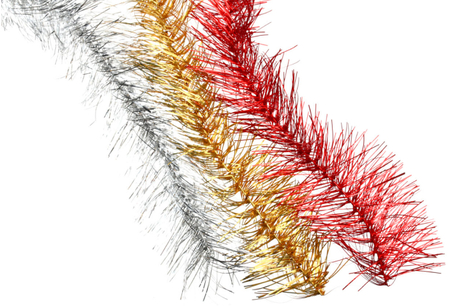 Мишура новогодняя двойная, №16, диаметр 6 см, 2 м, пушистая, ассорти