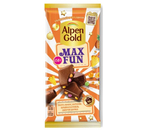 Шоколад Alpen Gold Max Fun, 140 г, манго, ананас, маракуйя, взрывная карамель, шипучие шарики