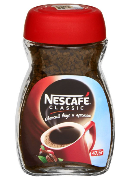 Кофе растворимый Nescafe Classic, 47,5 г, в стеклянной банке