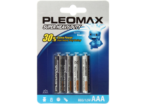 Батарейки солевые Samsung Pleomax Super Heavy Duty, AAA, R03, 1.5V, 4 шт.