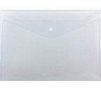 Папка-конверт пластиковая на кнопке inФормат, толщина пластика 0,18 мм, прозрачная