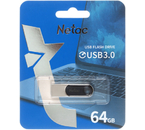 Флеш-накопитель Netac U278 (3.0), 64 Gb, корпус серебристый с черным