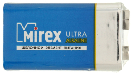 Батарейка щелочная Mirex Ultra Alkaline, 6LR61, 9V, тип «Крона»