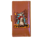 Кошелек на кнопке мини из натуральной кожи, 18×9×1 см, «Кот в шарфике», рыжий Кошелек на кнопке мини из натуральной кожи, 18×9×1 см, «Кот в шарфике», рыжий