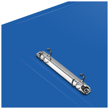 Папка пластиковая на 2-х кольцах Buro, толщина пластика 0,5 мм, синяя