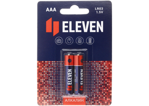 Батарейки щелочные Eleven, AAA, LR03, 1.5V, 2 шт.