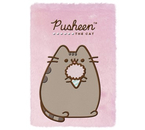 Блокнот на склейке Pusheen, 145×210 мм, 80 л., линия (в меховой обложке с патчем)