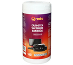 Салфетки чистящие универсальные Qredo, 100 шт., в тубе Салфетки чистящие универсальные Qredo, 100 шт., в тубе