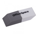 Ластик комбинированный OfficeSpace, 41×14×8 мм, белый с серым