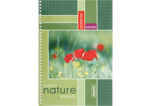 Тетрадь общая А4, 60 л. на гребне Attache Nature, 205×290 мм, клетка