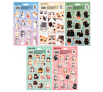 Набор наклеек бумажных Meshu, 10 шт., 12×21 см, Cute Cats Набор наклеек бумажных Meshu, 10 шт., 12×21 см, Cute Cats