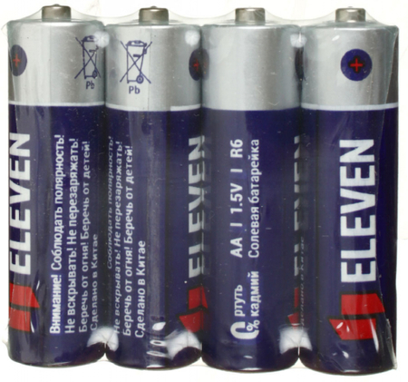 Батарейки солевые Eleven, AA, R6, 1.5V, 4 шт.