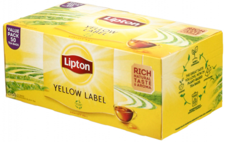 Чай Lipton Yellow Label Tea , 100 г, 50 пакетиков, черный чай