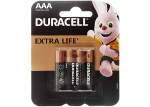 Батарейки щелочные Duracell Extra Life, AAA, LR03, 1.5V, 4 шт.