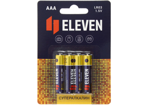 Батарейки щелочные Eleven Super, AAA, LR03, 1.5V, 4 шт.