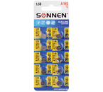 Батарейки щелочные дисковые Sonnen Alkaline, 192A, G3, LR41, 1.5V, 10 шт.