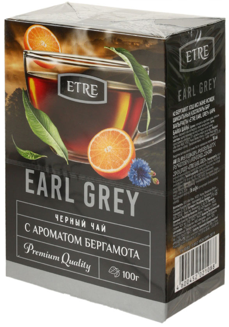 Чай Etre, 100 г, Earl Grey, черный чай с ароматом бергамота