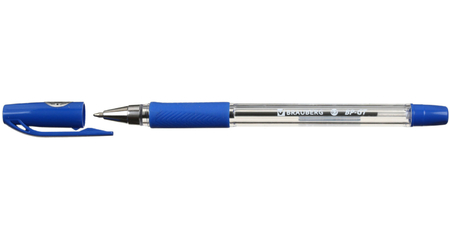 Ручка шариковая Brauberg BP-GT, корпус прозрачный, стержень синий