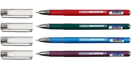 Ручка шариковая Brauberg Oxet Color, корпус ассорти, стержень синий
