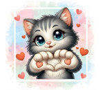 Мини-открытка в букеты «Стильная открытка», 70×70 мм, «Котик с сердцем» Мини-открытка в букеты «Стильная открытка», 70×70 мм, «Котик с сердцем»