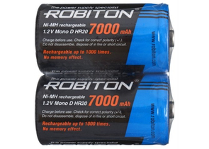 Аккумулятор Robiton, D, HR20, 1.2V, 7000 mAh (2 шт. в упаковке)