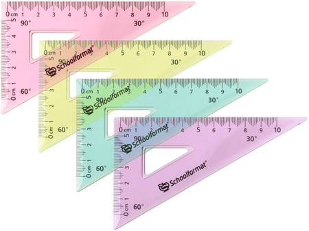 Треугольник пластиковый Schoolformat, 12 см, 30°, ассорти