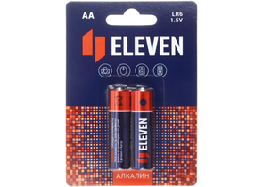 Батарейки щелочные Eleven, AA, LR6, 1.5V, 2 шт.