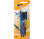 Набор ручек шариковых автоматических Bic Soft Feel, 3 шт., стержень синий