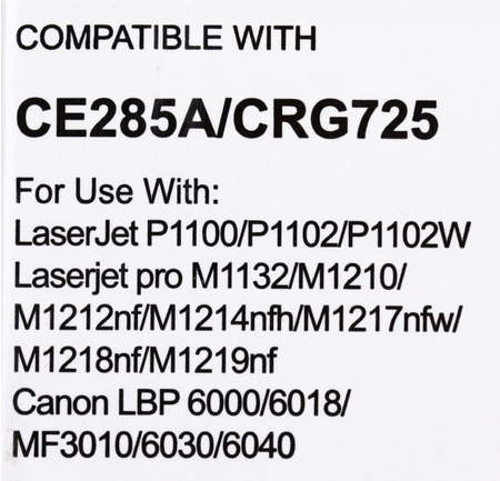 Тонер-картридж Tech CE285А/CRG725, черный, ресурс 1600 страниц