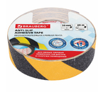 Клейкая лента противоскользящая Brauberg, 50 мм×20 м, черно-желтая Клейкая лента противоскользящая Brauberg, 50 мм×20 м, черно-желтая