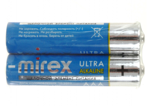 Батарейки щелочные Mirex Ultra Alkaline, AAA, LR03, 1.5V, 2 шт.