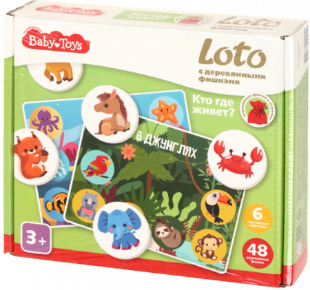 Игра настольная «Лото» Baby Toys, «Кто где живет?»? 3+