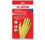 Перчатки латексные хозяйственные Laima суперплотные, размер L, желтые Перчатки латексные хозяйственные Laima суперплотные, размер L, желтые