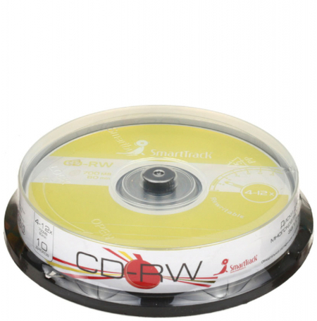 Компакт-диск CD-RW SmartTrack, 4-12x, 10 шт., в тубе