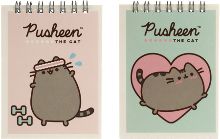 Блокнот на гребне «Полиграф Принт» (А7), 75*100 мм, 40 л., клетка, Pusheen, ассорти