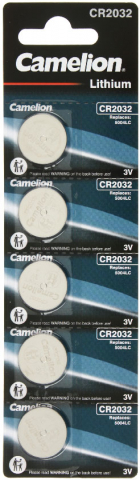 Батарейки литиевые дисковые Camelion Lithium, CR2032, 3V, 5 шт.