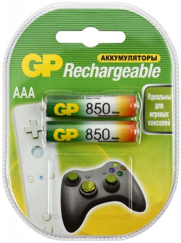 Аккумулятор GP AAA, 1.2V, 850 mAh, (2 шт. в упаковке)