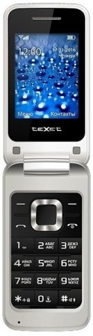 Телефон мобильный Texet TM-304, Silver, корпус серебристого цвета