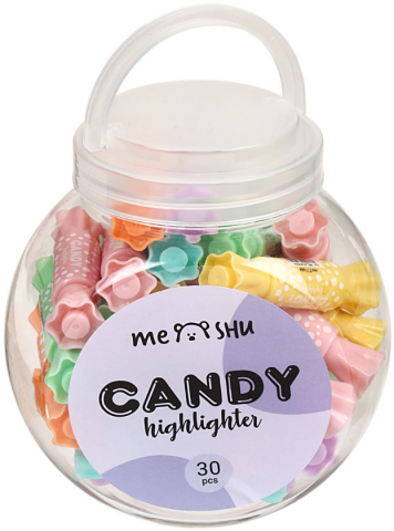 Маркер-текстовыделитель двусторонний Meshu Candy мини, ассорти