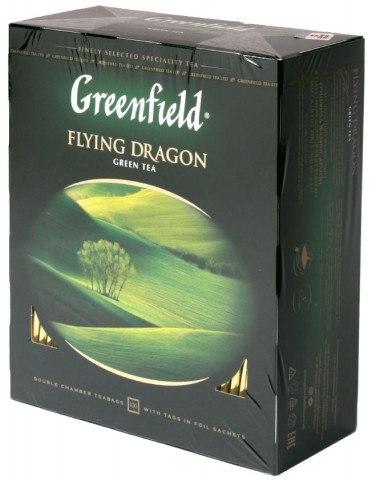 Чай Greenfield пакетированный 200 г, 100 пакетиков, Flying Dragon, зеленый чай