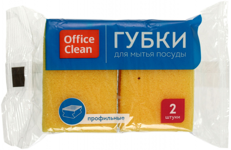 Губки для посуды OfficeClean 96×64×42 мм, 2 шт.