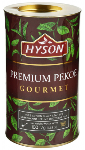 Чай Hyson в жестяной банке, 100 г, Premium Pekoe, черный чай