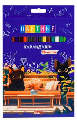 Карандаши цветные «Котята», 18 цветов