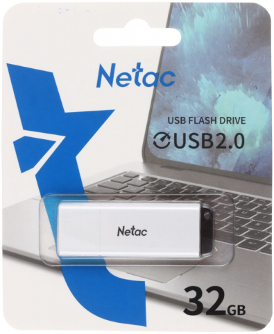 Флеш-накопитель Netac U185 (2.0), 32 Gb, корпус белый