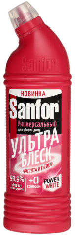 Средство чистящее для сантехники Sanfor Universal 10 в 1, 750 мл, «Ультра блеск», гель, с хлором